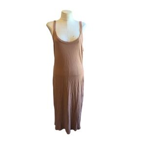 NWT Z Supply Melody Rib Tank Dress XL Sleeveless Casual Vintage Brown Long‎